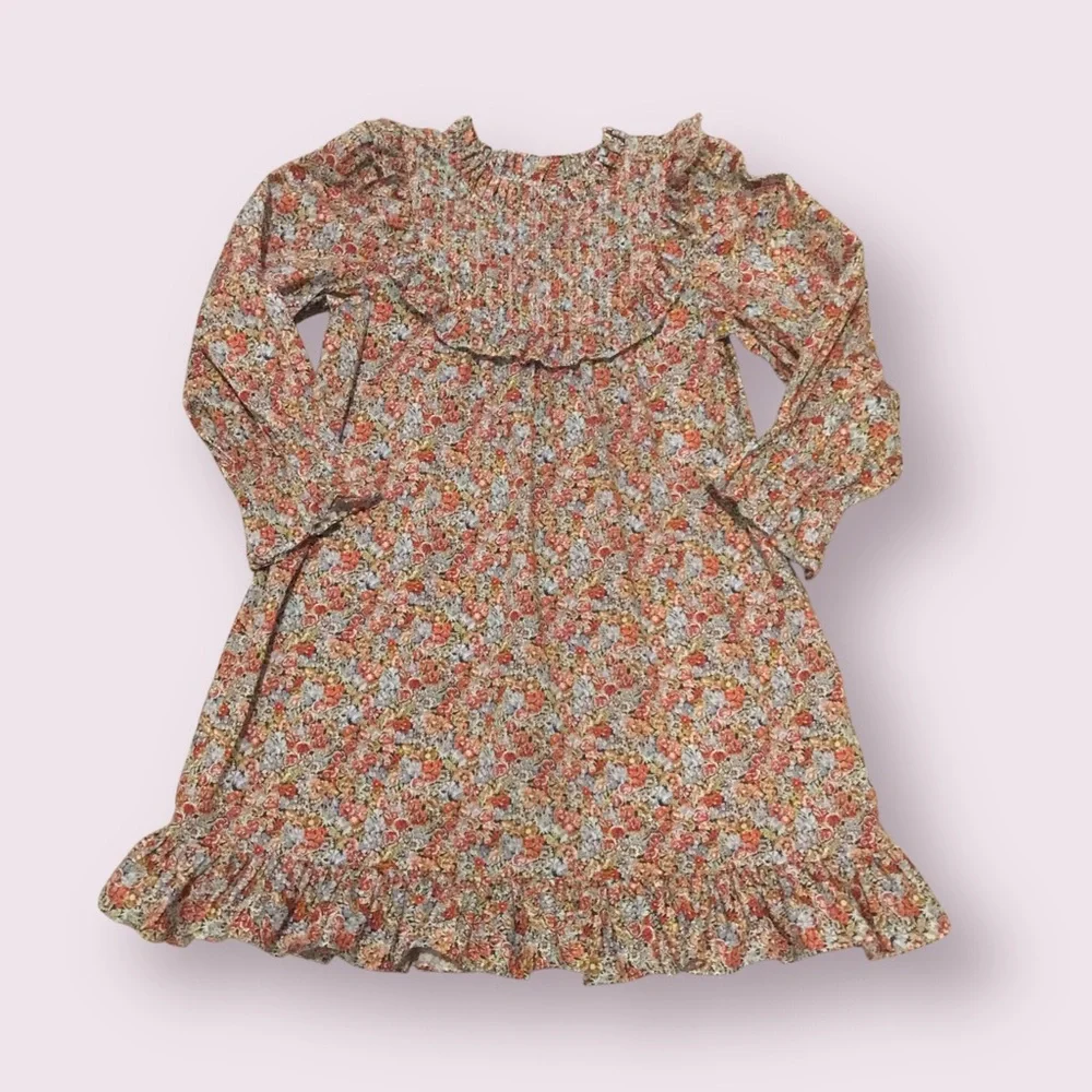 Doen Girls Floral Ruffle Hem Dress